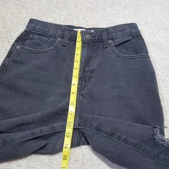 LEVI'S High Waisted Mom Jean Tapered Leg Stretch Distressed Black Women 28 x 28" - Picture 14 of 16